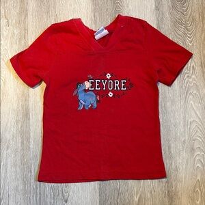 Disney Red Short Sleeve Tee with Eeyore Graphic